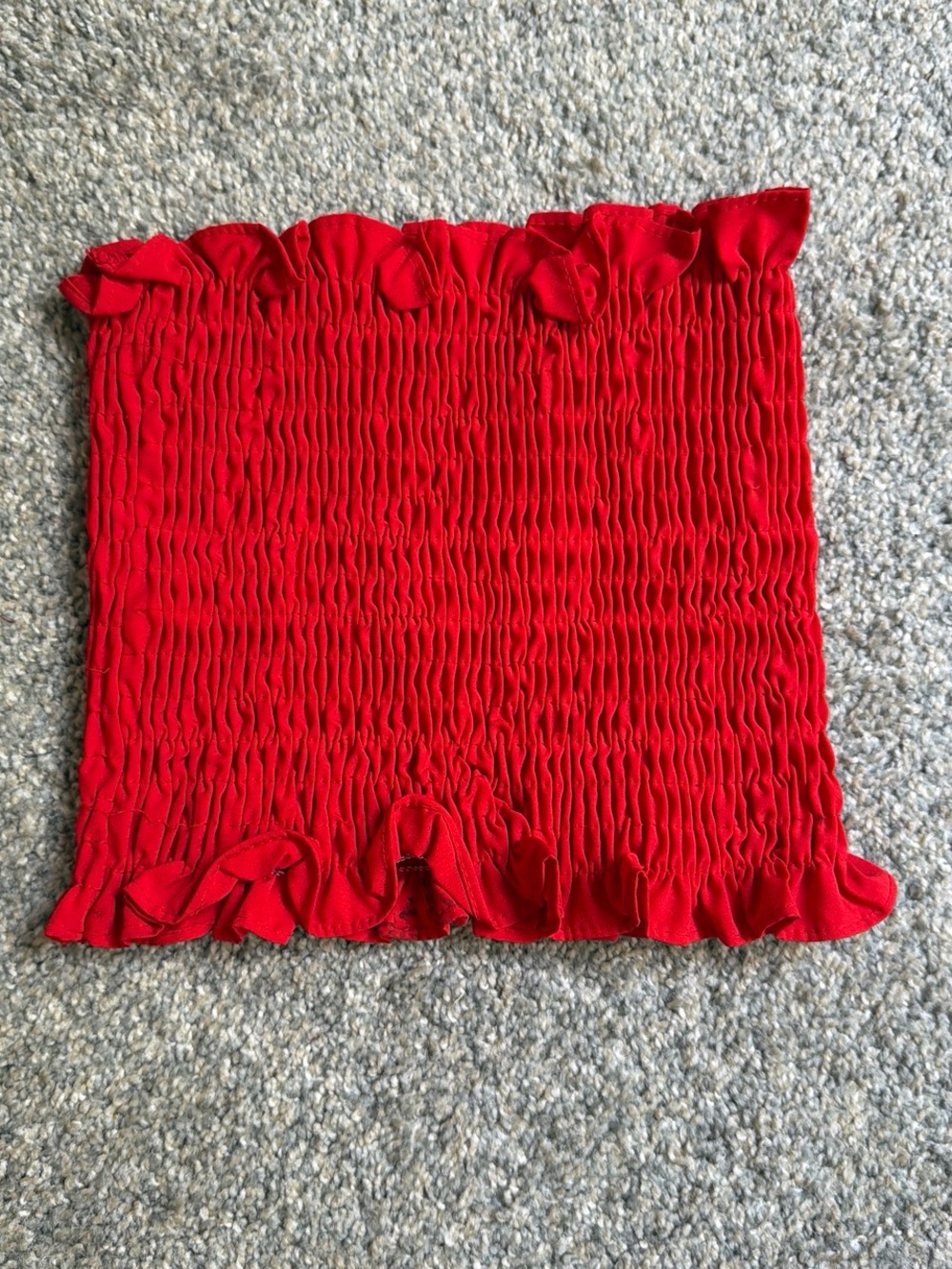 Red Smocked Tube Top - Women's Fashion